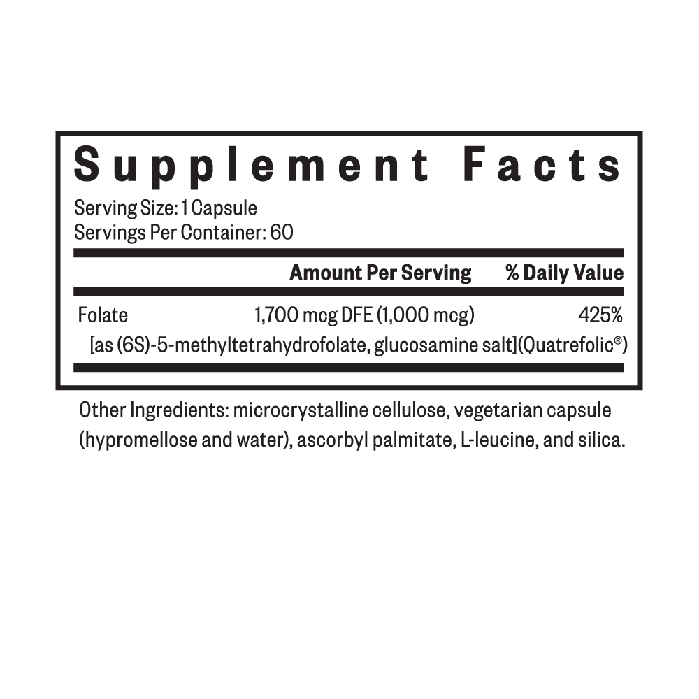 Buy L-Methylfolate 1mg | 60 Capsules | Seeking Health UK online