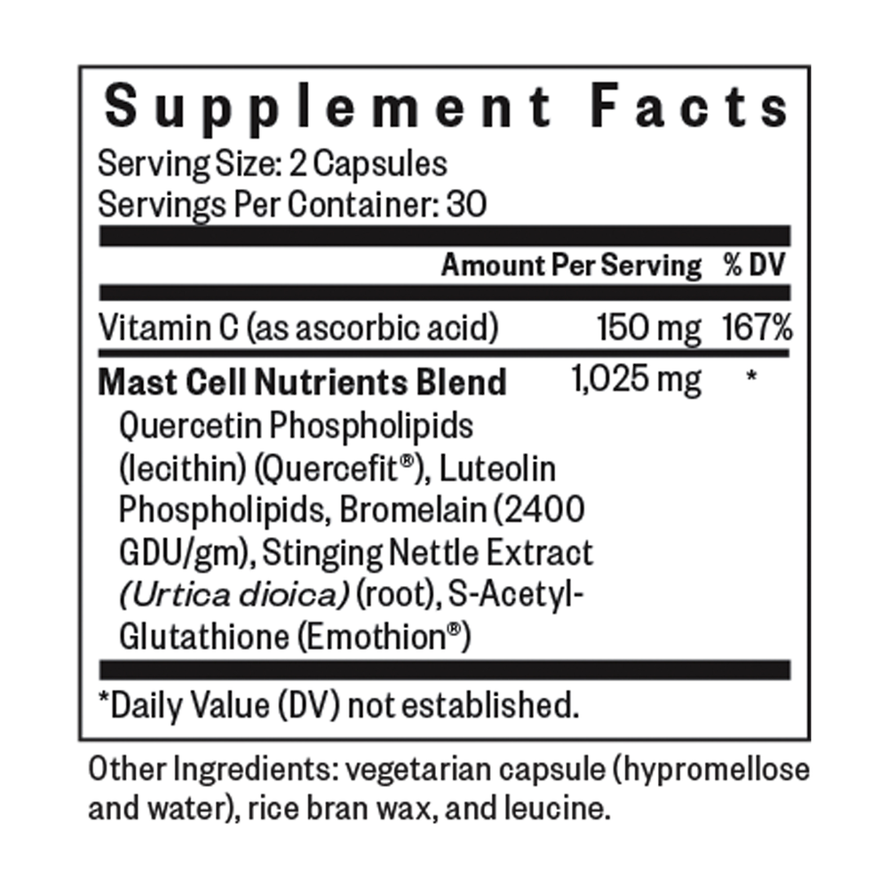 Seeking Health Mast Cell Nutrients - 60 Capsules - Fast UK Shipping