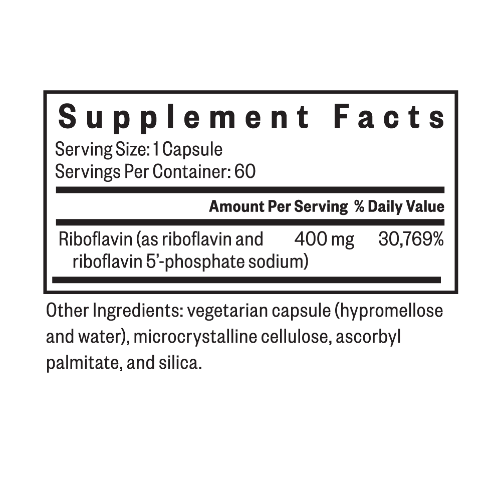 Buy Riboflavin | 60 Capsules | Seeking Health UK online