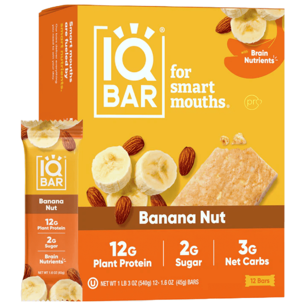 Buy Banana Nut | 12 Plant Protein Bars | IQBAR UK online