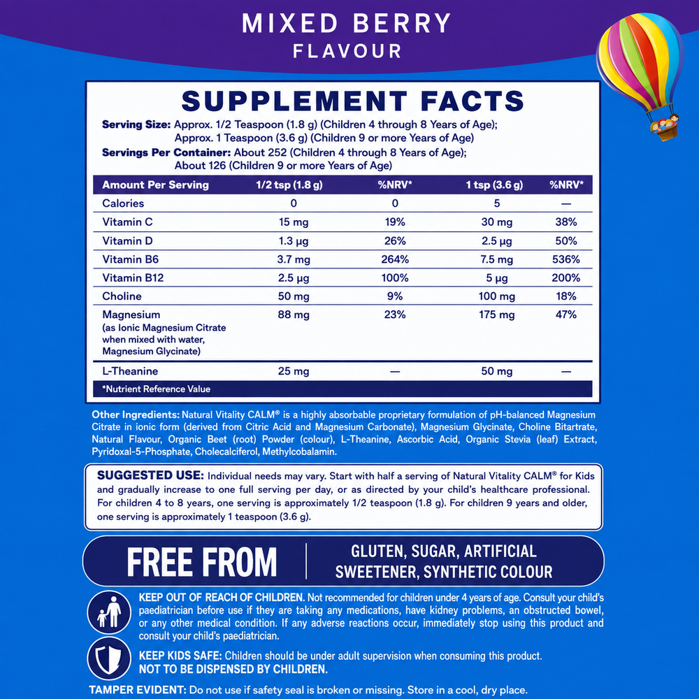 Buy Natural Vitality CALM Kids Magnesium Powder | Berry Flavour | 453 grams UK online