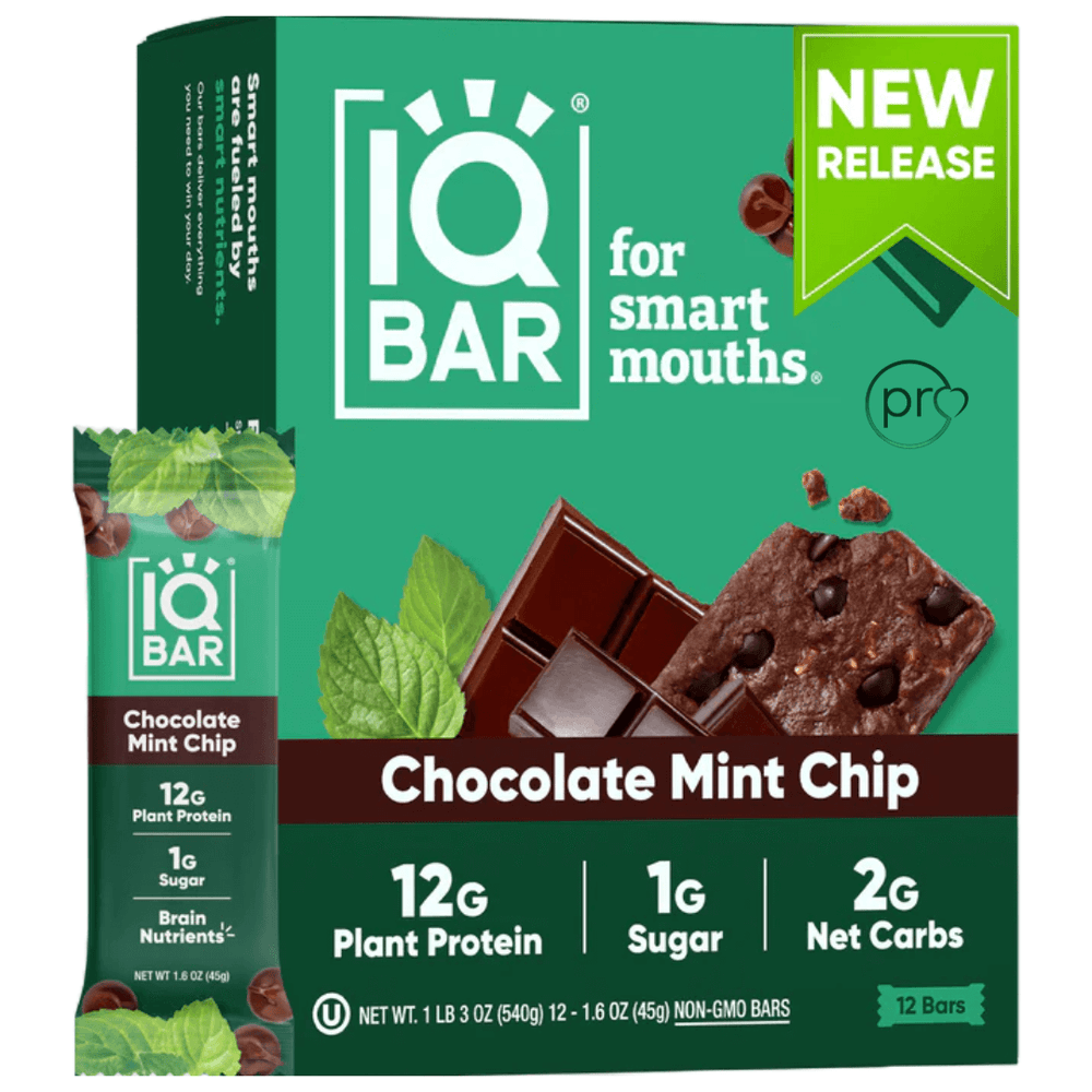 Buy Chocolate Mint Chip | 12 Plant Protein Bars | IQBAR UK online