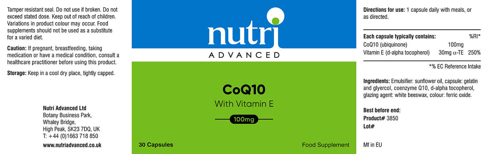 Buy CoQ10 100mg | 30 Capsules UK online