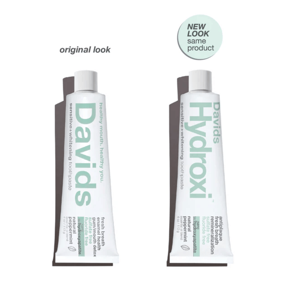 Buy Davids Hydroxi™ sensitive + whitening nano hydroxyapatite premium toothpaste / peppermint 113g UK online