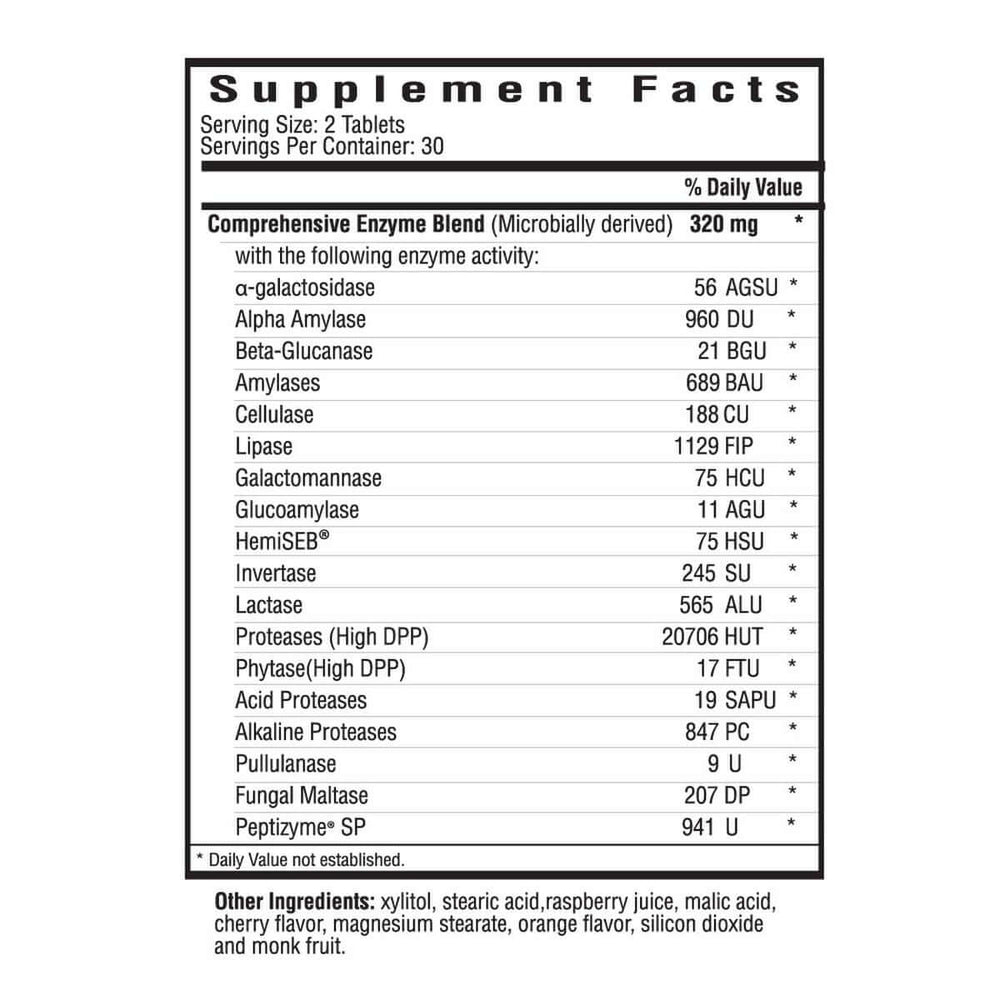 Buy Digestive Enzymes Chewable | 60 Tablets UK online