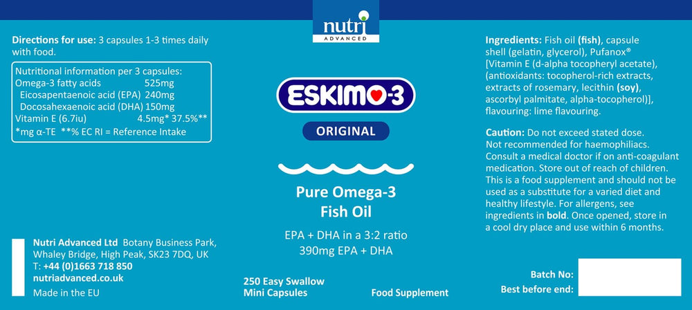 Buy Eskimo-3 Fish Oil | 250 Capsules UK online