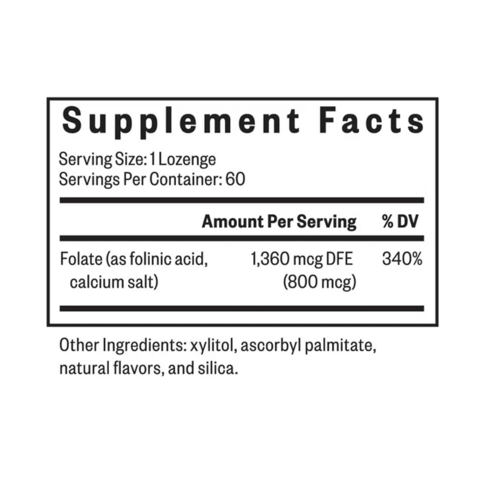 Buy Folinic Acid - 60 Lozenges 800mcg | Seeking Health UK online