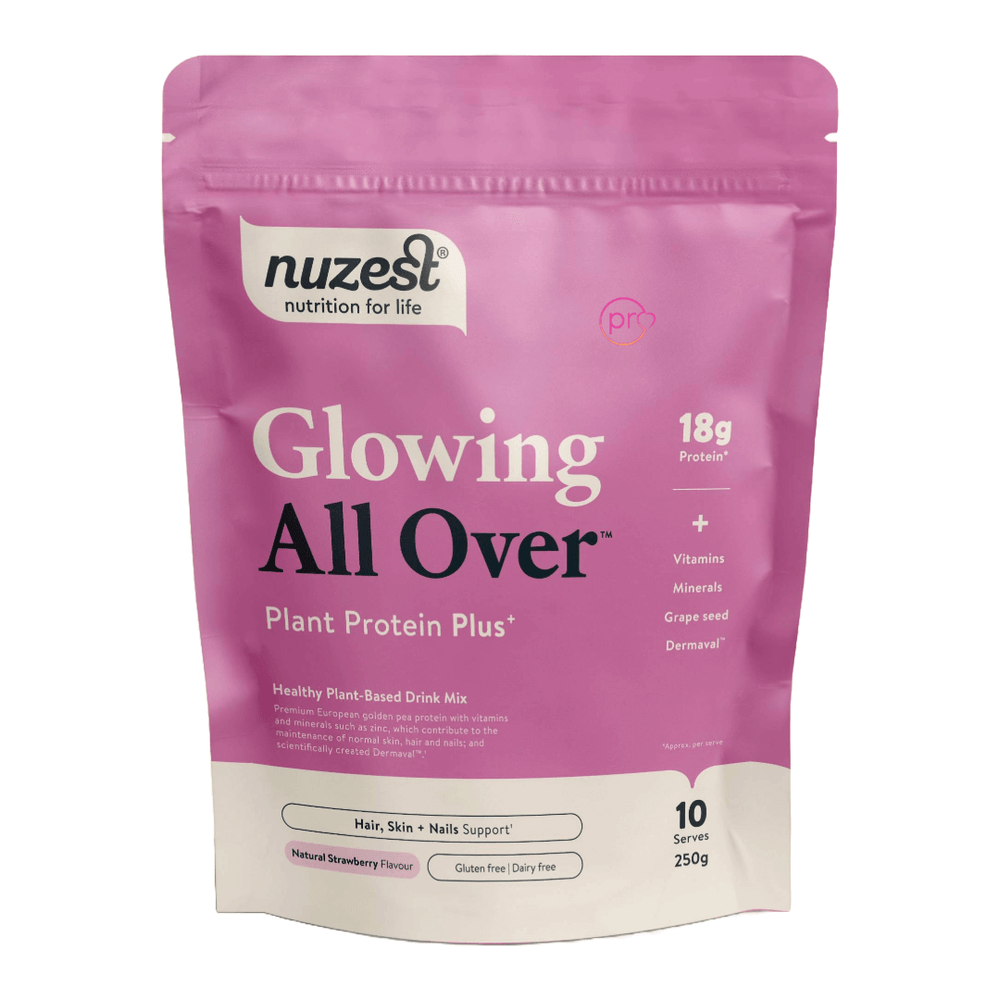 Buy Glowing All Over - Plant Protein Plus - 250g - Natural Strawberry UK online