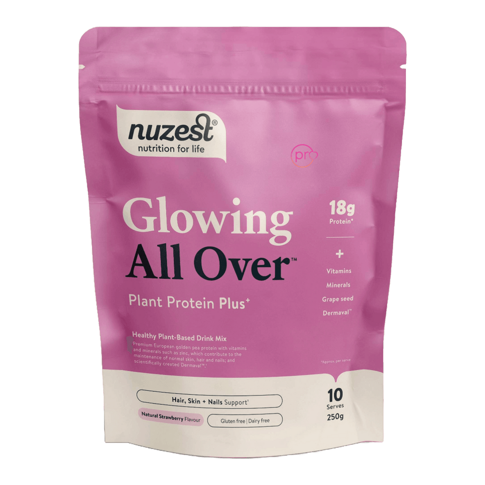 Buy Glowing All Over - Plant Protein Plus - 250g - Natural Strawberry UK online