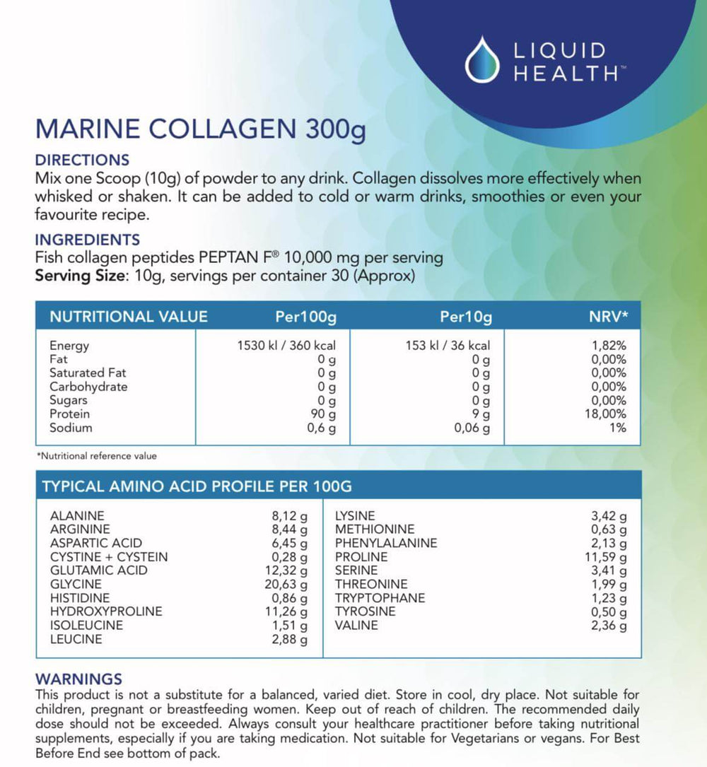 Buy Pure Hydrolysed Marine Collagen | 300g | Liquid Health UK online