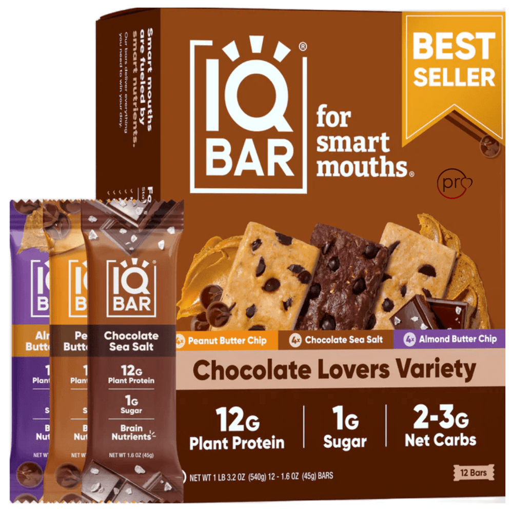 Buy Chocolate Lovers Variety | IQBAR | 12 Bars UK online