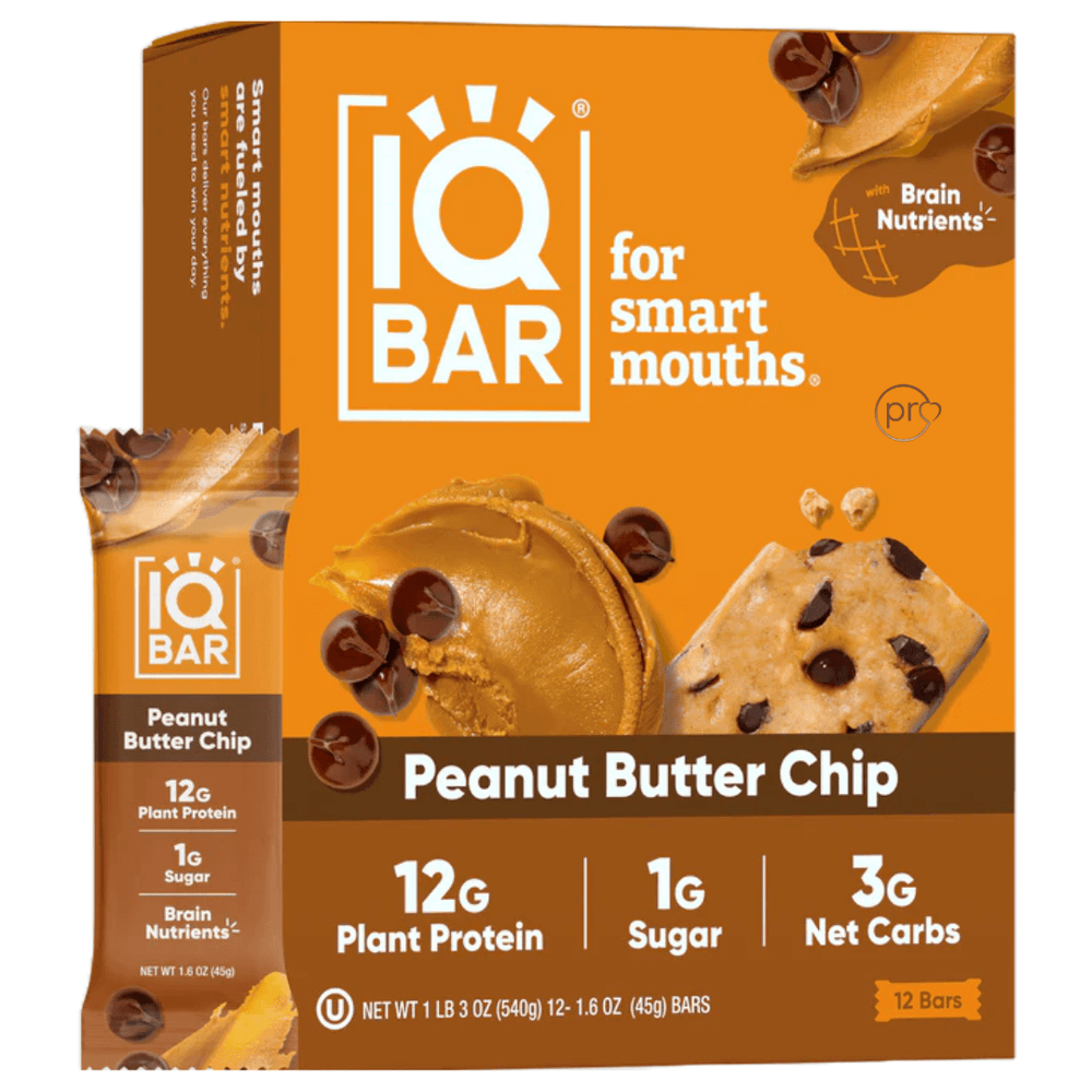 Buy Peanut Butter Chip Protein Bars | IQBAR | 12 Bars UK online