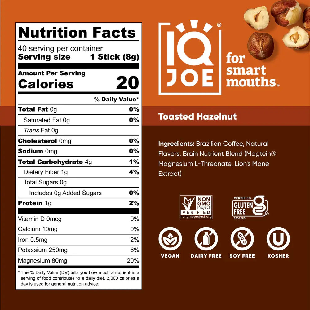 Buy IQJOE Toasted Hazelnut | 40 Coffee sachets UK online