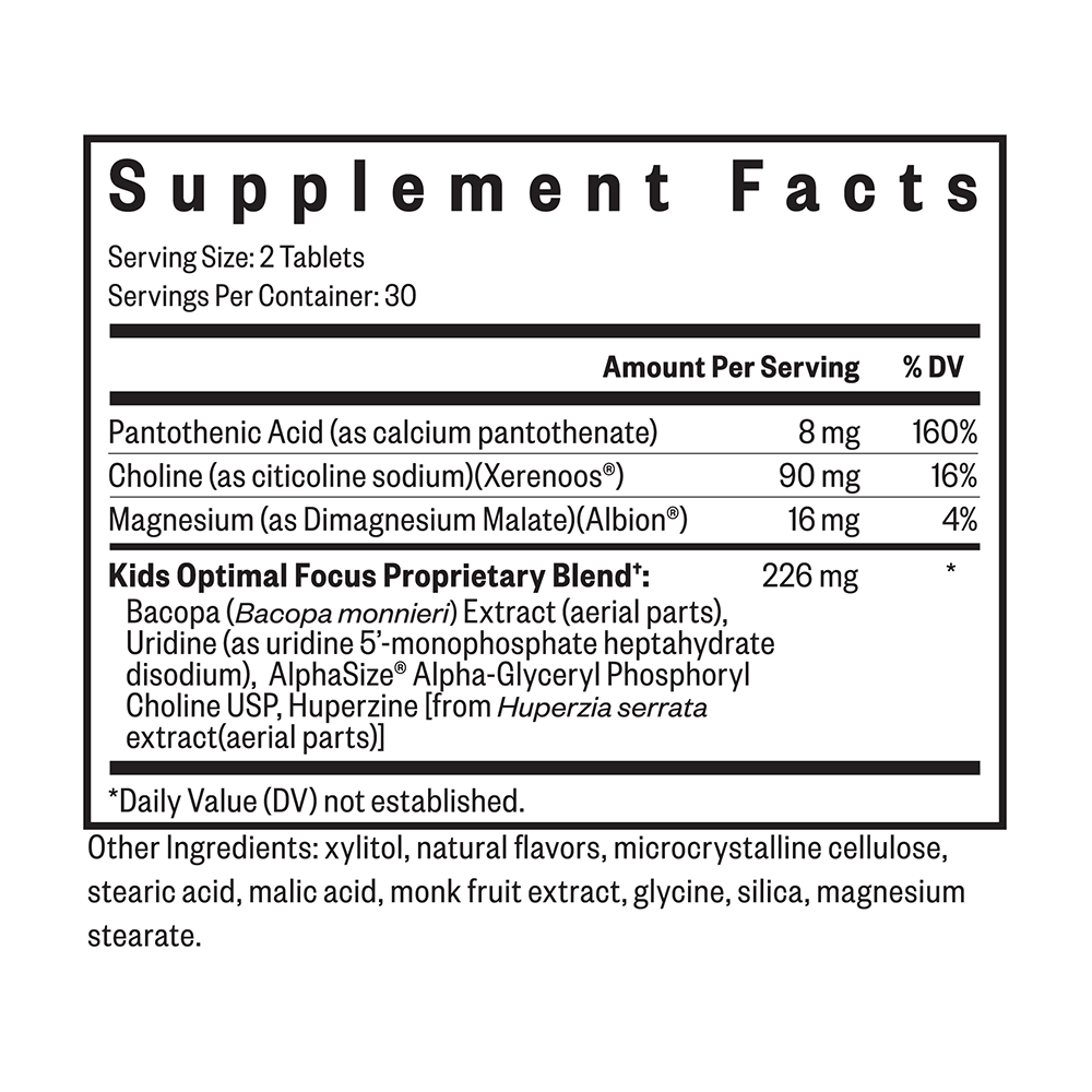 Buy Kids Optimal Focus | 60 Tablets UK online