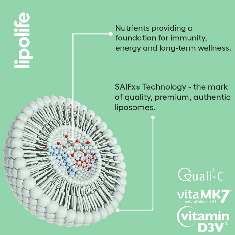 Lipolife LVC3 Vitamin C, D3, K2 + Zinc | 240ml | Orange Flavour