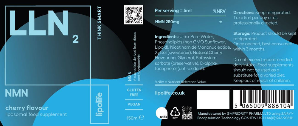 Buy LLN2 Nicotinamide Mononucleotide 150ml | Cherry Flavour UK online