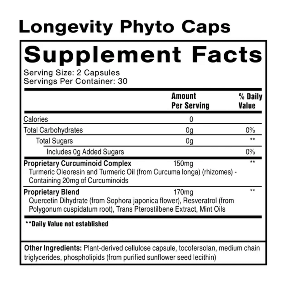 Buy Longevity Phyto Caps - 60 Capsules UK online