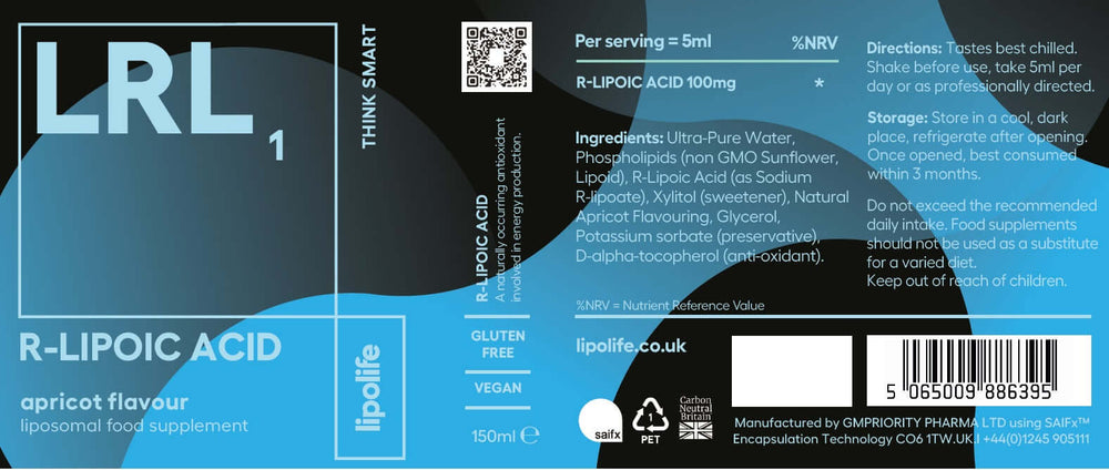 Buy Lipolife LRL1 | R-Lipoic Acid | 150ml UK online
