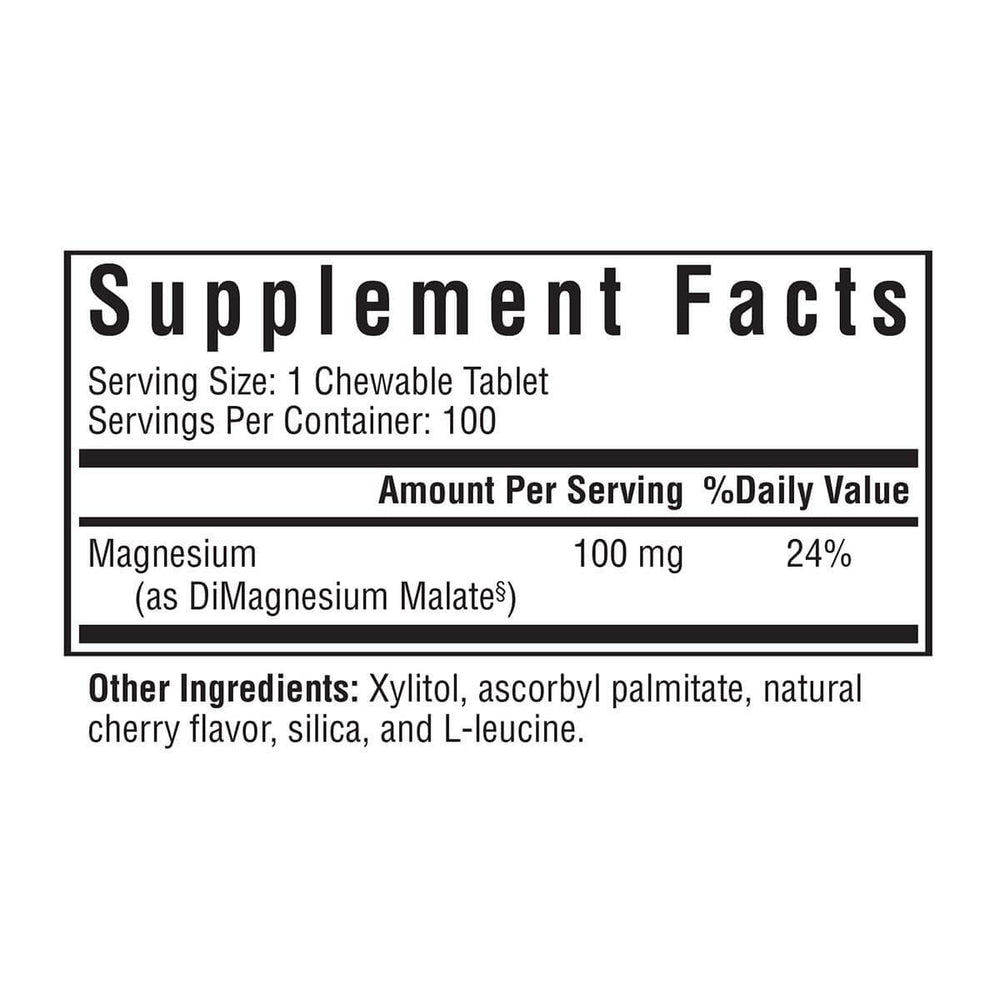 Buy Magnesium Malate Chewable | 100 Tablets UK online