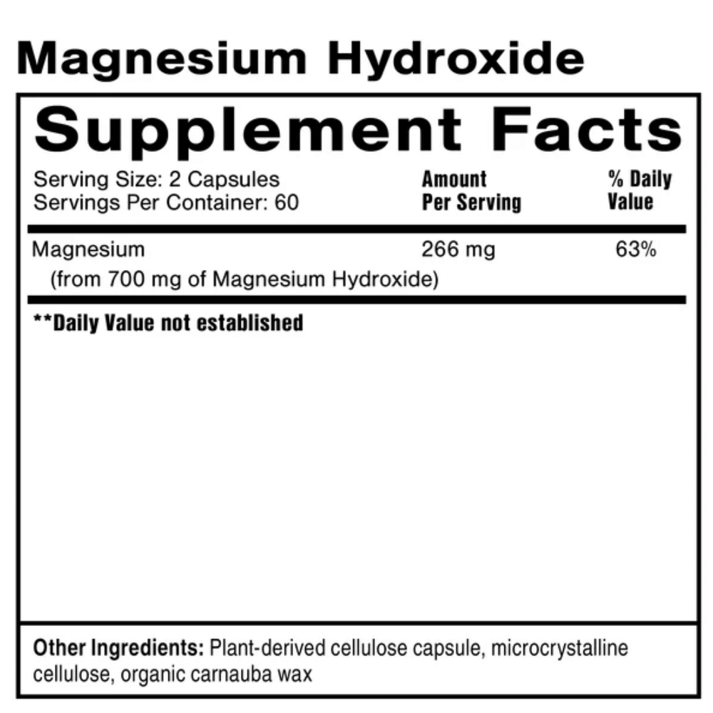 Buy Magnesium Hydroxide | 120 Capsules UK online