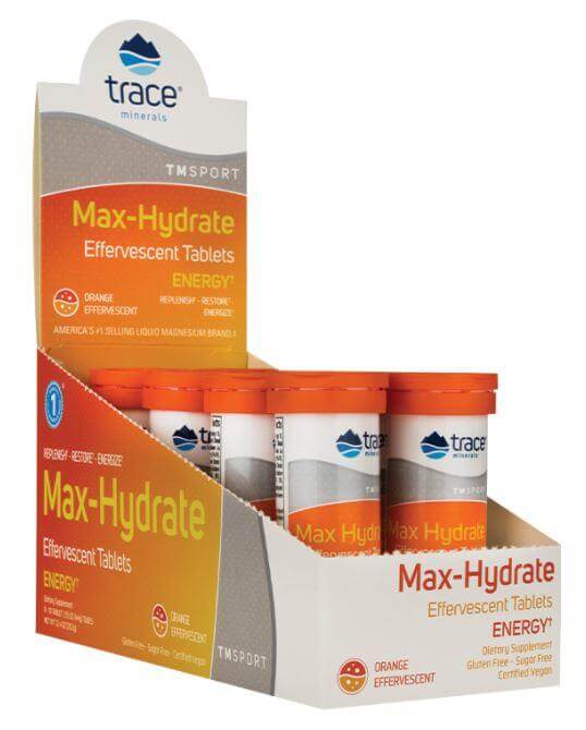 Buy Max Hydrate Energy | Orange Effervescent Tablets | Trace Minerals UK online