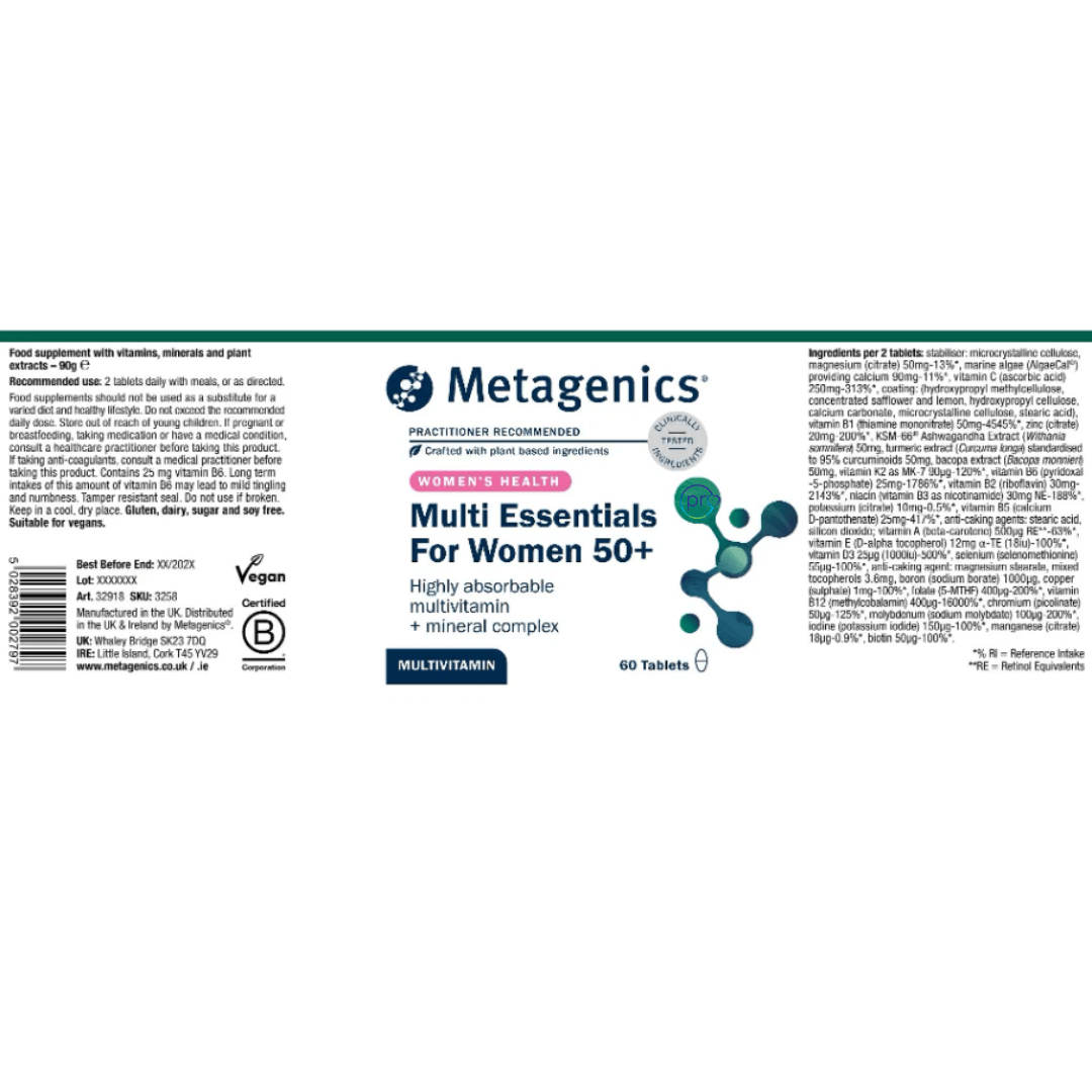 Buy Multi Essentials for Women 50+ Multivitamin | 60 Tablets UK online