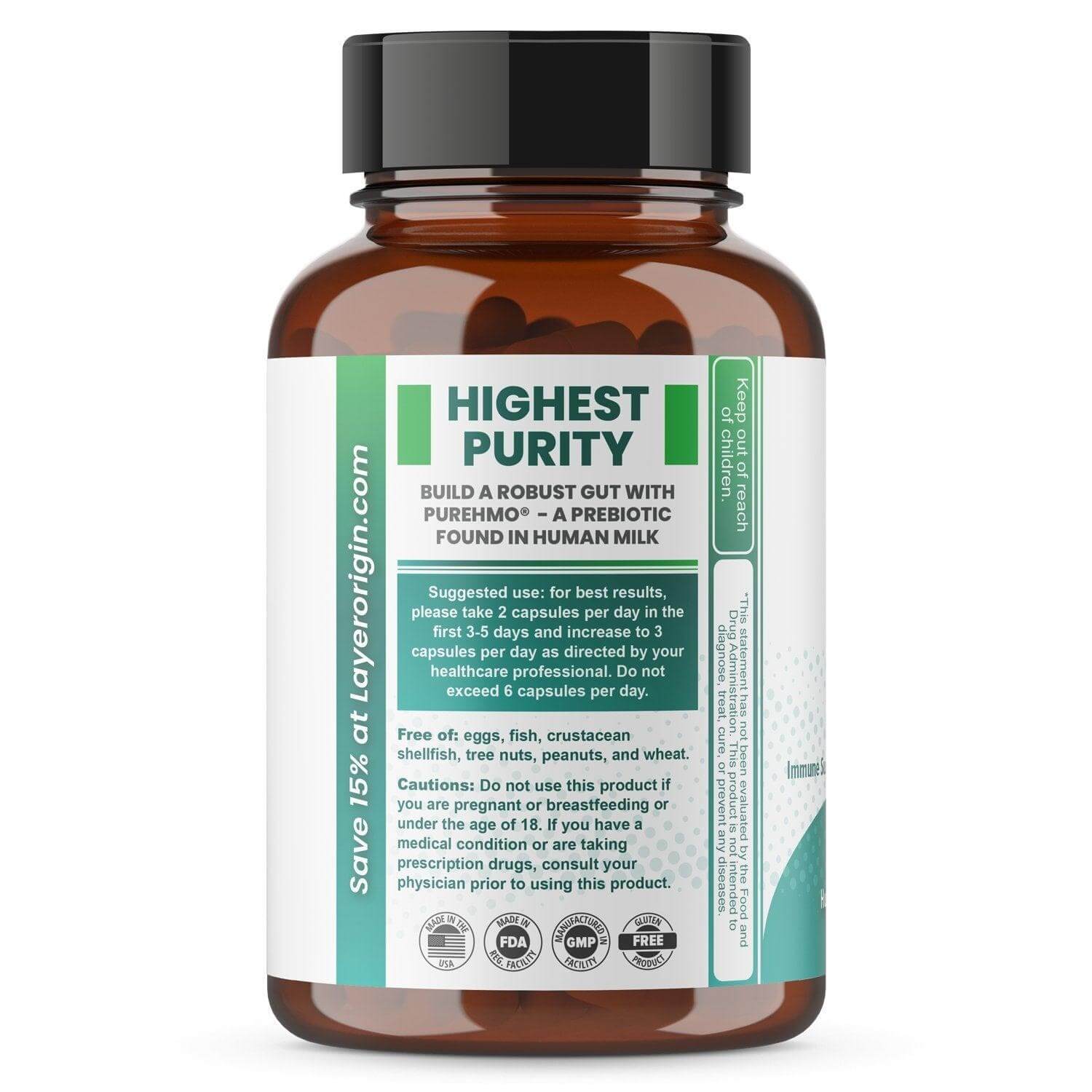 Buy PureHMO Prebiotic | 90 Capsules | Layer Origin UK online