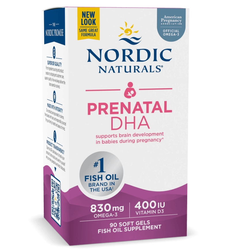 Buy Prenatal DHA 830mg Omega-3 + 400iu D3 Unflavored Softgels 90 UK online