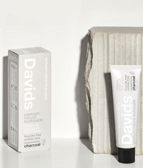 Buy Davids travel size premium toothpaste | charcoal + peppermint UK online