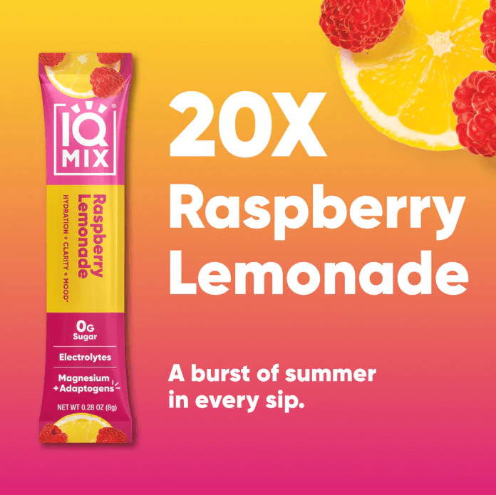 Buy IQMIX Raspberry Lemonade | 20 Electrolyte Hydration Sachets UK online
