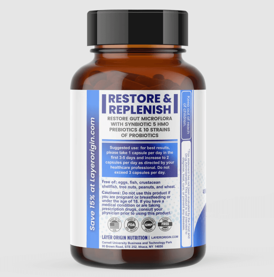 Buy SuperHMO Synbiotic 5 HMOs +10 Probiotics | 60 Capsules UK online