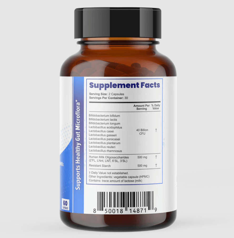 Buy SuperHMO Synbiotic 5 HMOs +10 Probiotics | 60 Capsules UK online