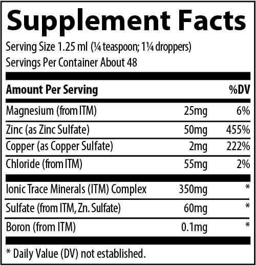 Buy Liquid Ionic Zinc | Trace Minerals | 2oz UK online