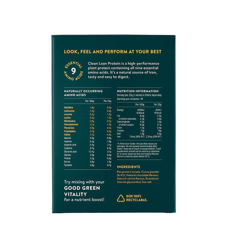 Buy Clean Lean Protein | Individual Sample Sachet 25g | Rich Chocolate UK online