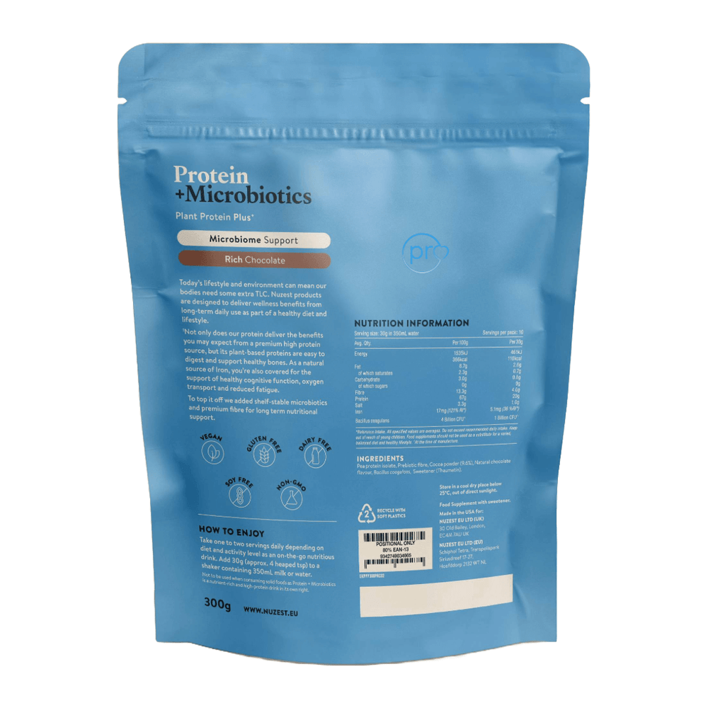 Buy Protein Plus Microbiotics | Rich Chocolate | 300g UK online