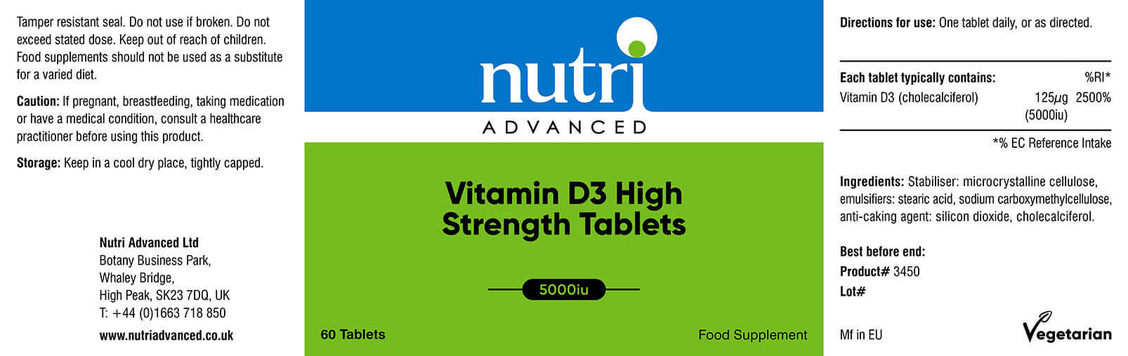 Buy Vitamin D3 High Strength | 60 Tablets UK online