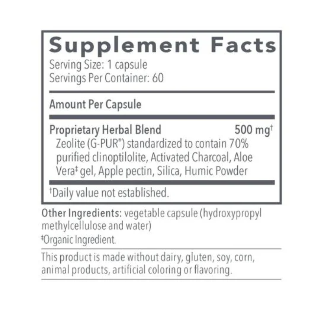 GI Detox INT 60 Capsules Biocidin Botanicals Supplement Facts