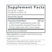 GI Detox INT 60 Capsules Biocidin Botanicals Supplement Facts