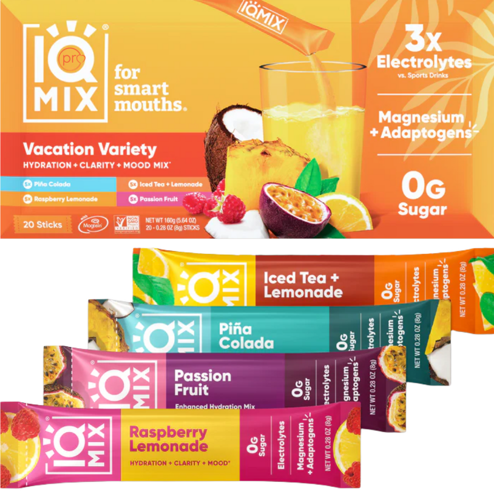IQMIX Vacation Variety Pack 20 Sticks of 4 flavours - IQBAR UK
