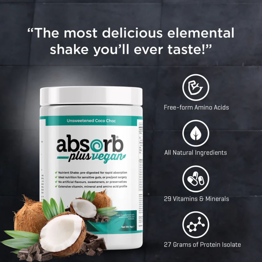 Absorb Plus Vegan - Unsweetened coco choc - IMIX nutrition UK 