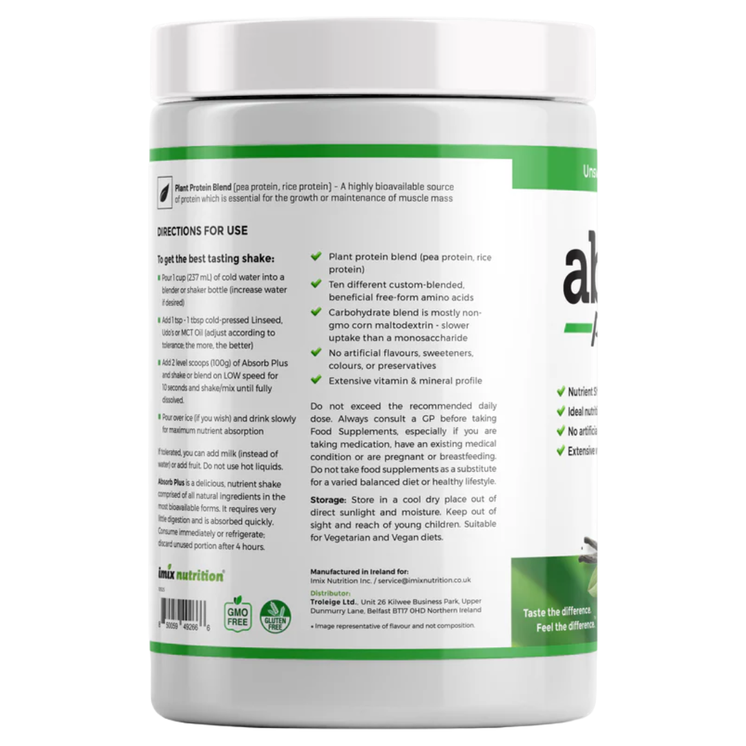 Absorb Plus Vegan - Unsweetened Vanilla Brulee - Imix Nutrition UK 