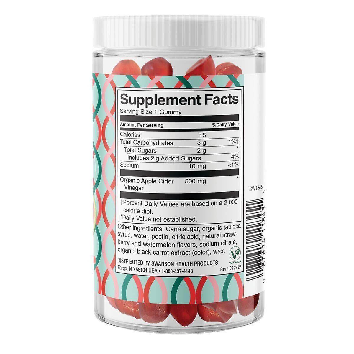 Buy Apple Cider Vinegar Gummies | Vegan |Strawberry-Watermelon |500mg | 60 Gummies UK
