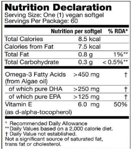 Buy Testa | Omega-3 Algae Oil EPA+DHA | 60 Soft Gels UK