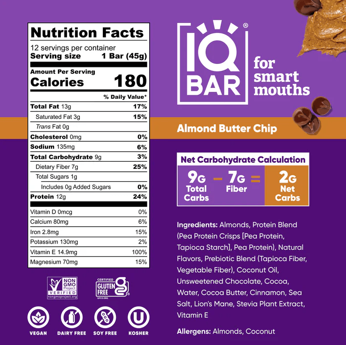 Buy Almond Butter Chip | Protein Single Bar | IQBAR UK online