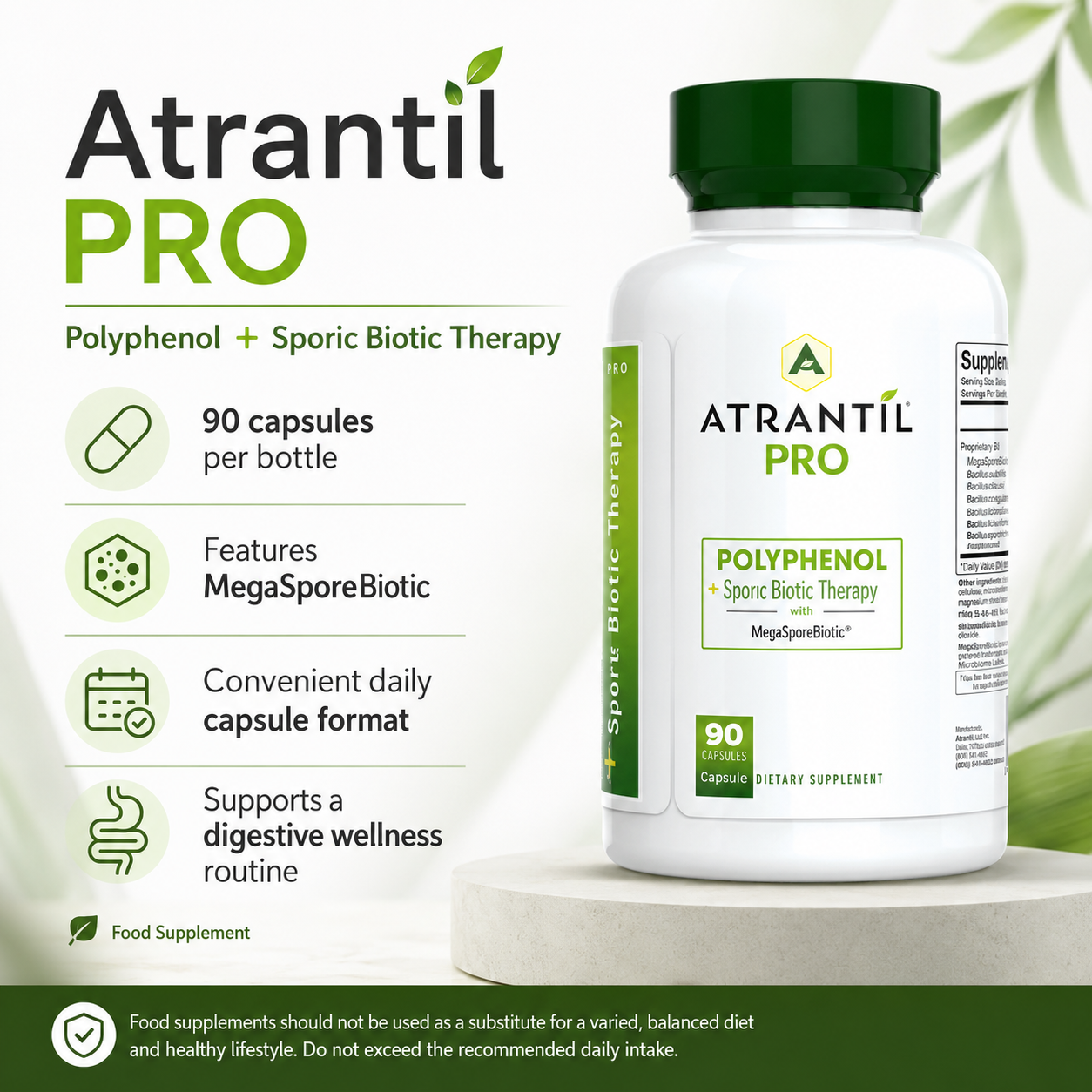 Buy Atrantil PRO, Polyphenol & Spore Biotic Therapy | 90 Capsules UK online