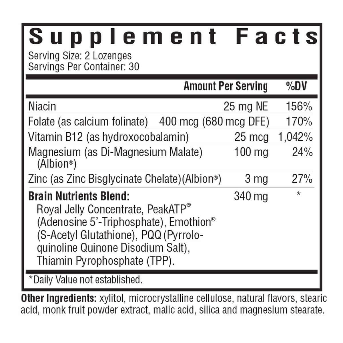 Buy Brain Nutrients | 60 Lozenges | Seeking Health UK