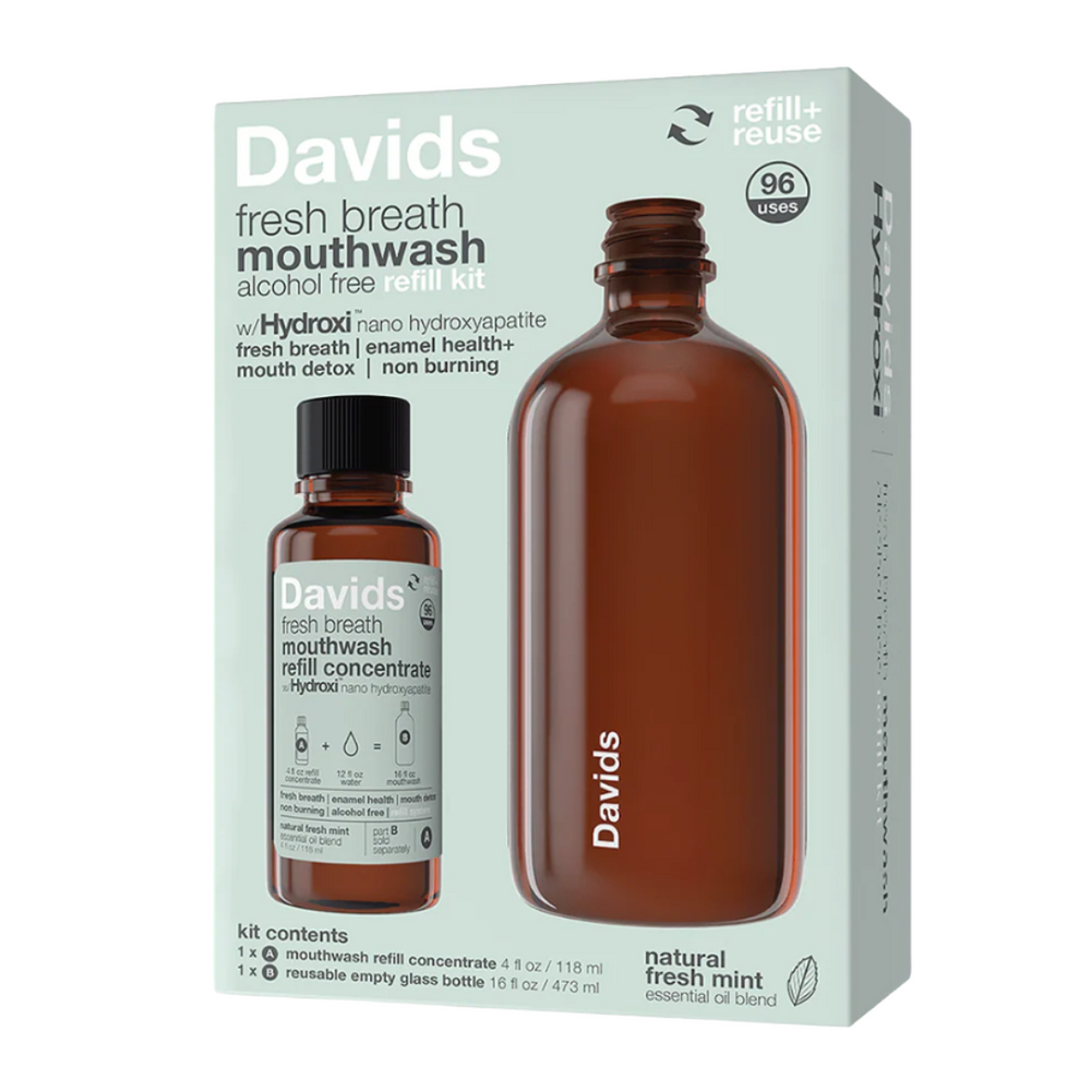 Davids Hydroxi™ mouthwash kit / natural fresh mint  w/ nano hydroxyapatite UK