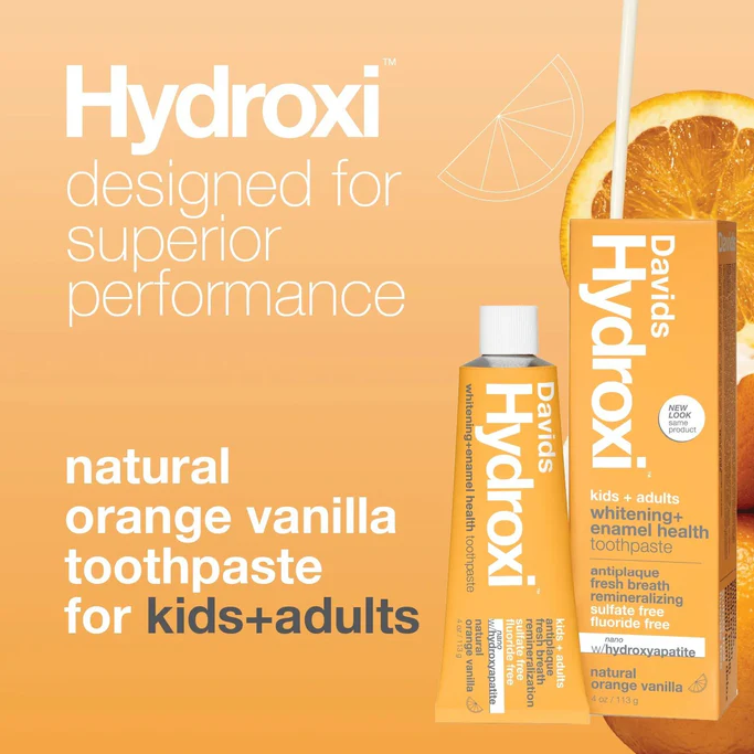 Davids Hydroxi kids & adults | nano-hydroxyapatite toothpaste | orange vanilla