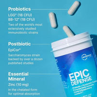 Epic Defense - 30 Capsules - Probiotic & Postbiotic Combo - Microbiome Labs UK 