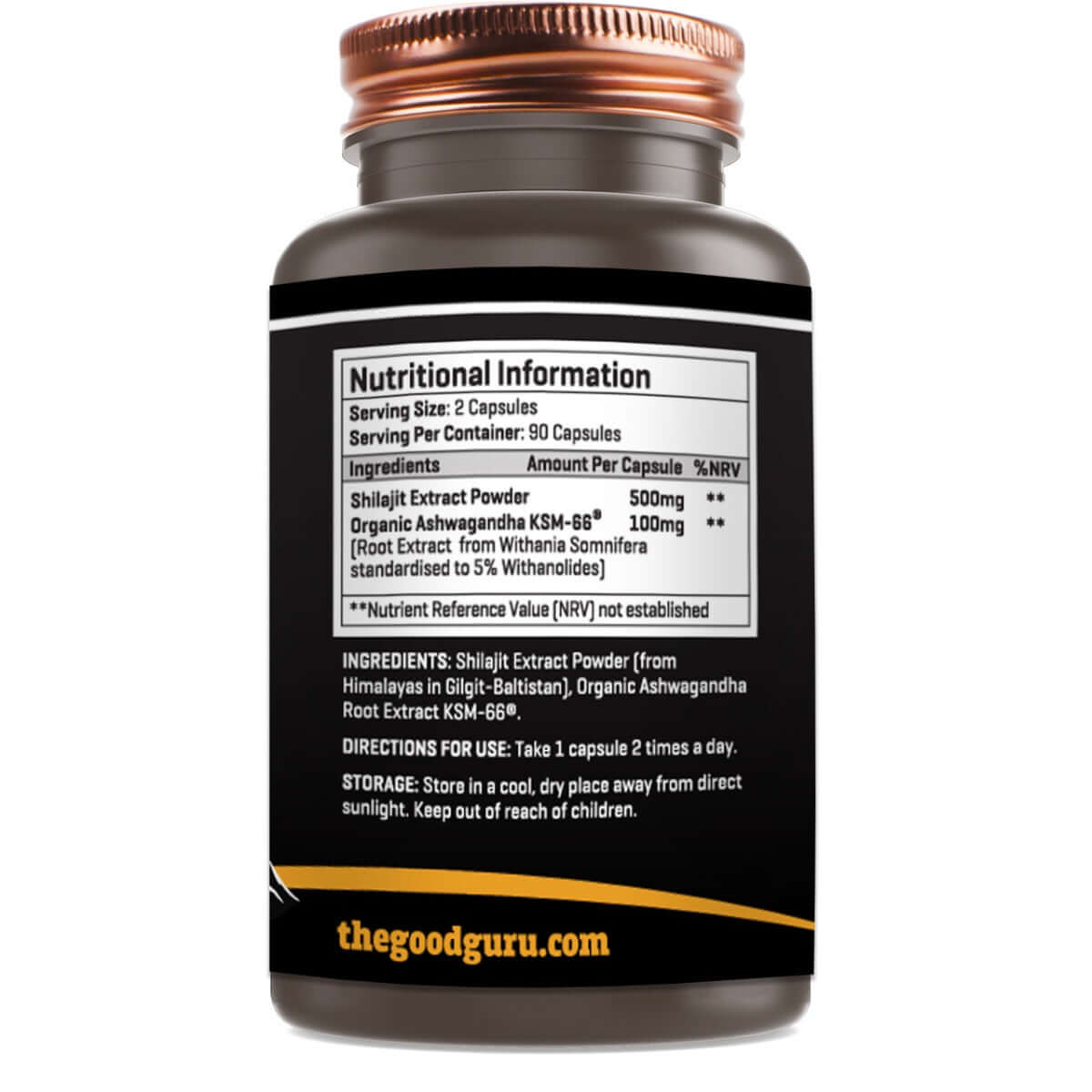 Buy Gold Shilajit + Ashwagandha KSM66 | 1200mg | 90 Capsules UK